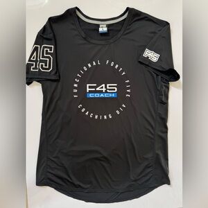 F45 Training Coach Black Short Sleeve Tee Woman’s Size L